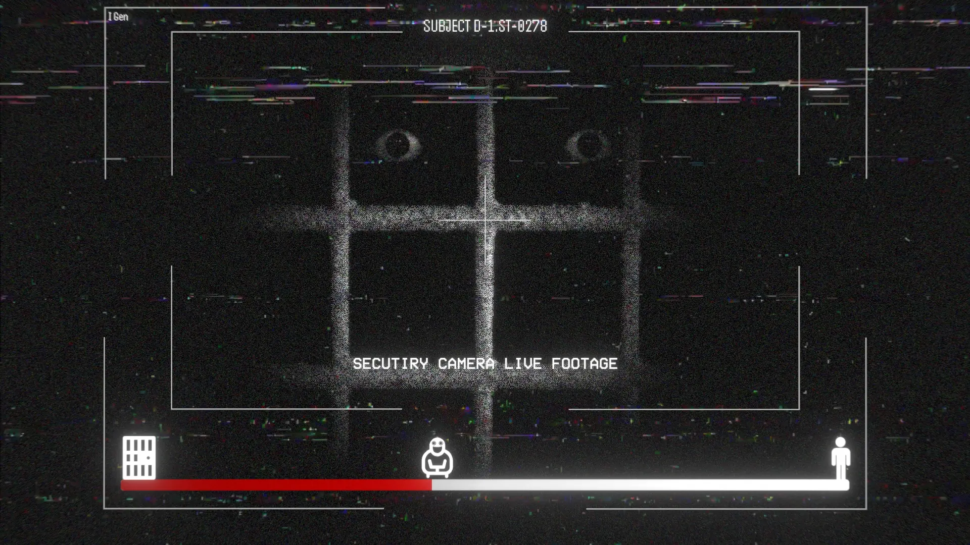Security camera feed monitoring the subject cage